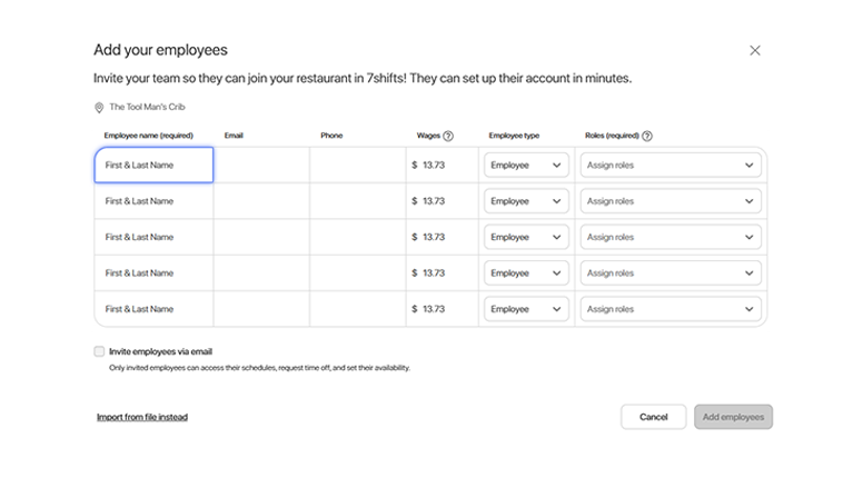 7shifts Add Employee 2