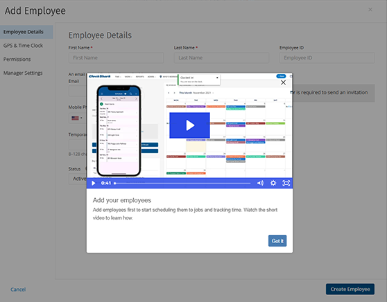 ClockShark Add an Employee 1