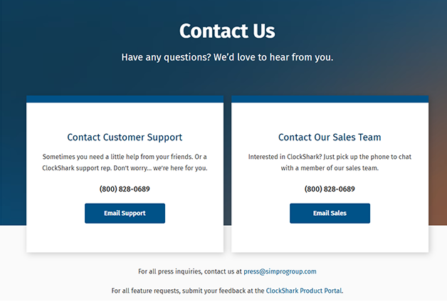 ClockShark Customer Support 3