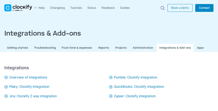Clockify Add Ons 2