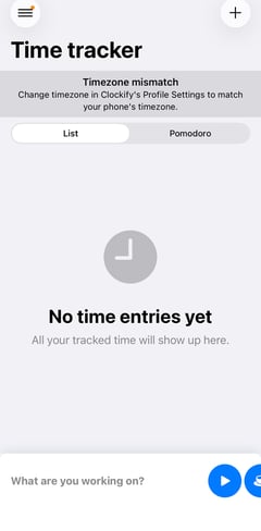 Clockify Mobile App 1