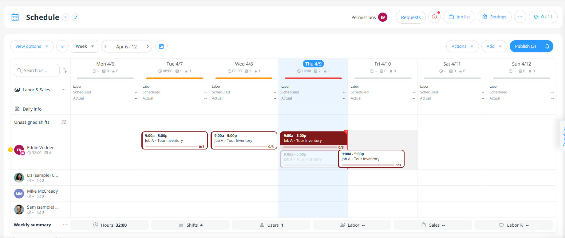 Connecteam Schedule 3