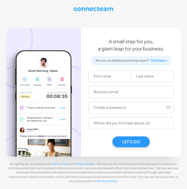 Connecteam Web Setup 1