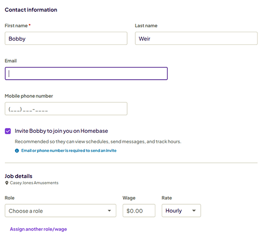 Homebase Add an Employee 1