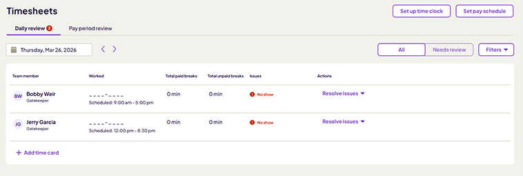 Homebase Timesheets 2