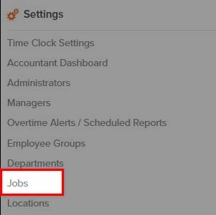 Navigate to Jobs menu