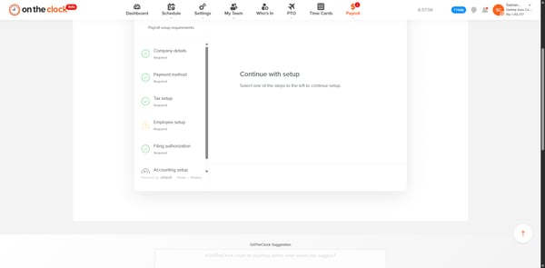 Accounting setup section in Payroll Configuration screen.