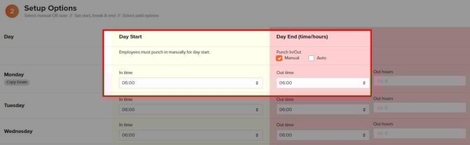 Specify start and end times