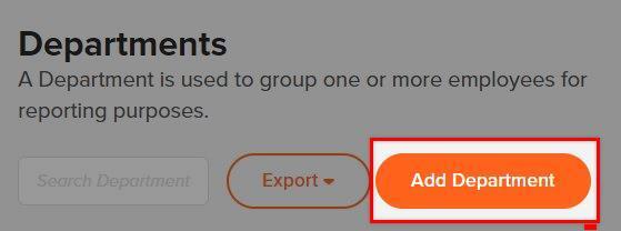 Department setup example