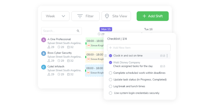 Novagems time clock software for security screenshot
