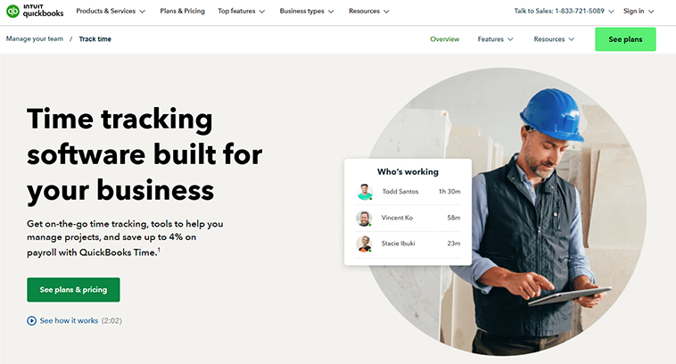 QuickBooks Time Homepage