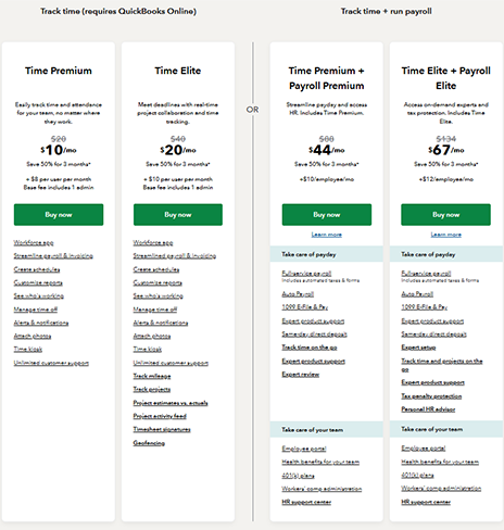 QuickBooks Time Pricing