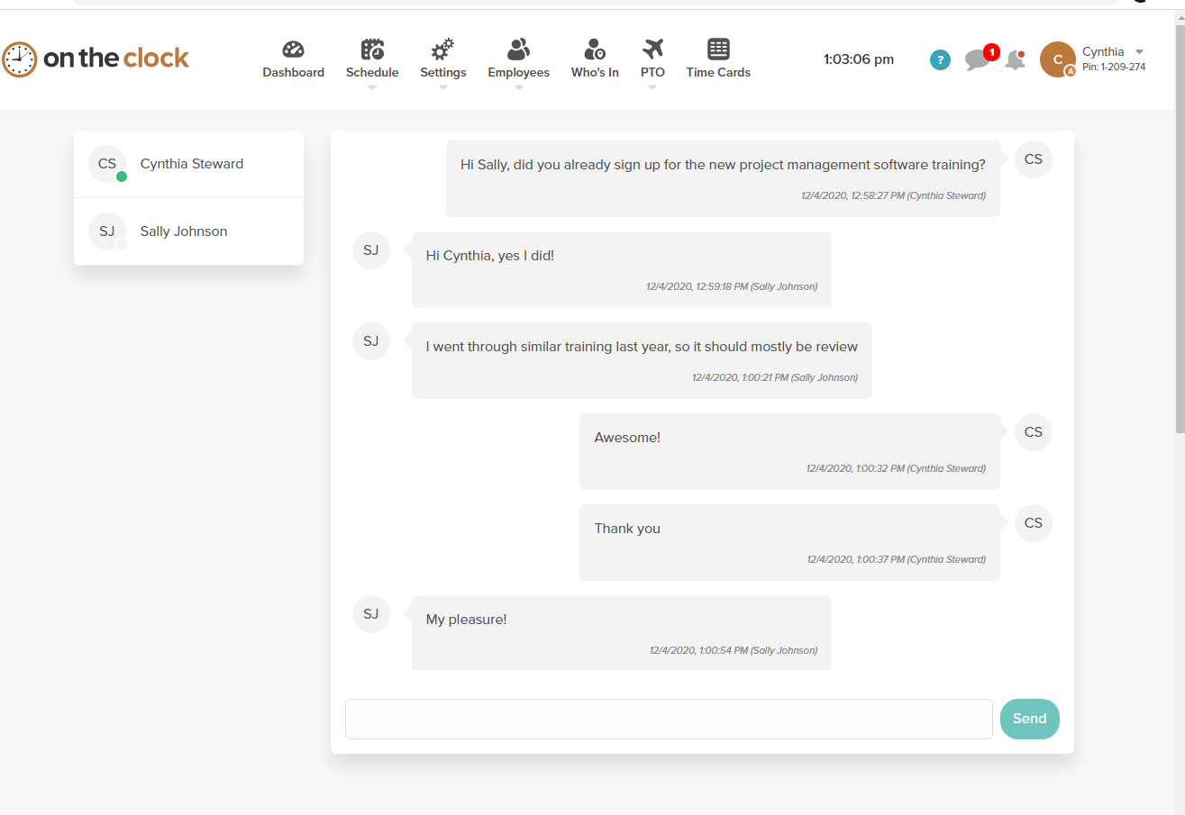 Send Messages Through Employee Time Clock | Improve Communication ...