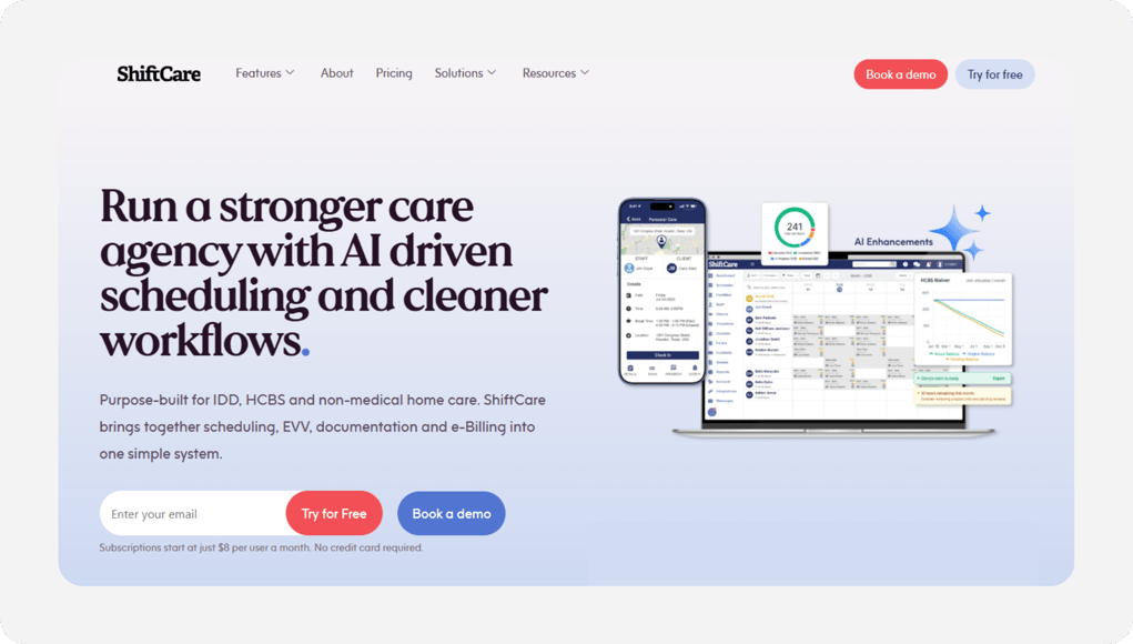 ShiftCare-homepage