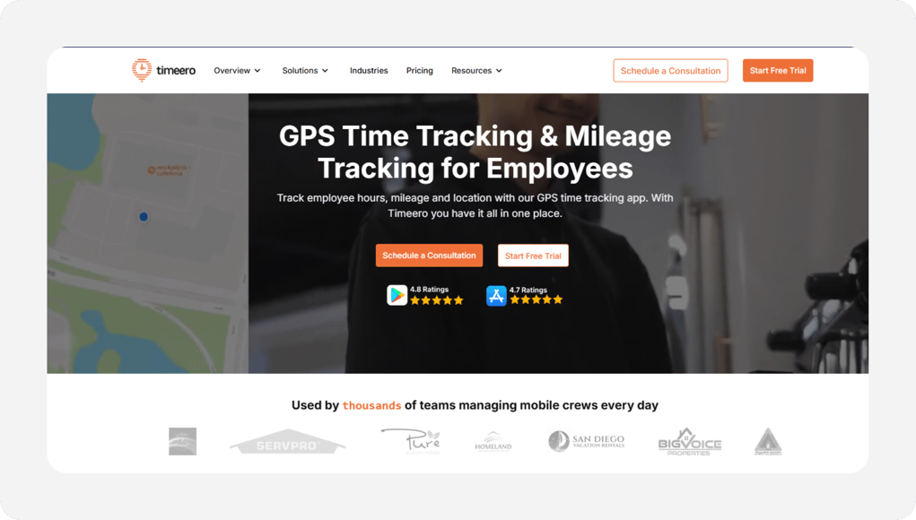 Timeero-homepage