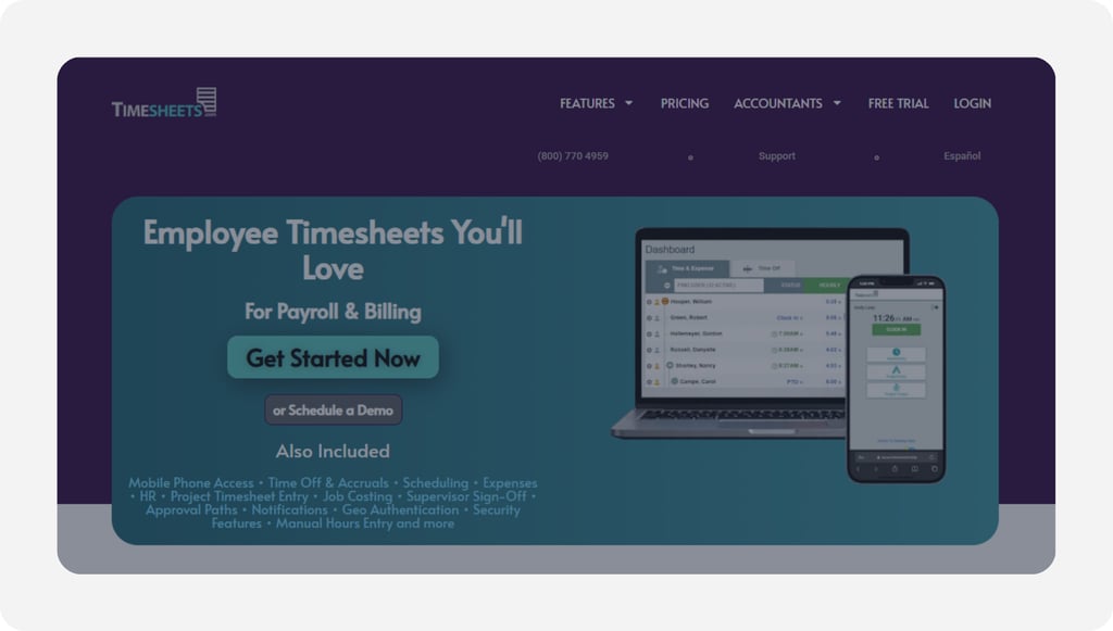 Timesheets-homepage