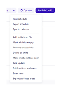 Schedule Management Options