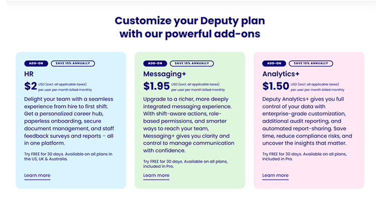 Deputy Optional Add-ons