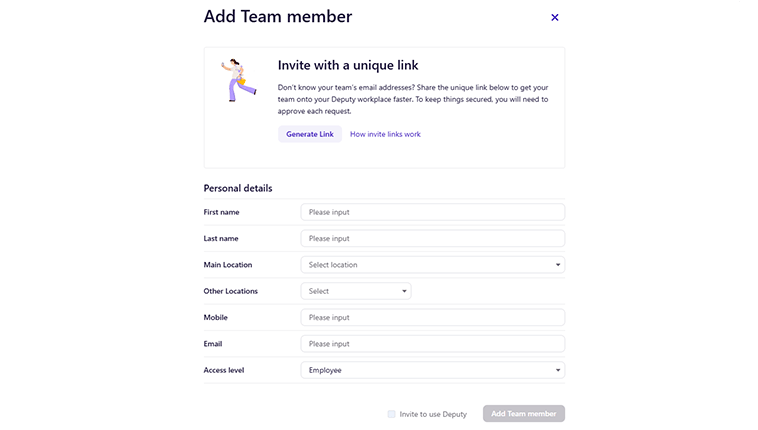 Add Team Member Form