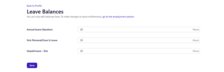 Setting Leave Balances