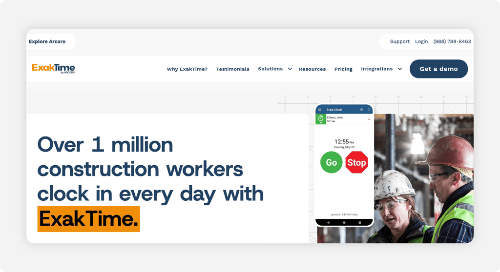 exaktime-homepage