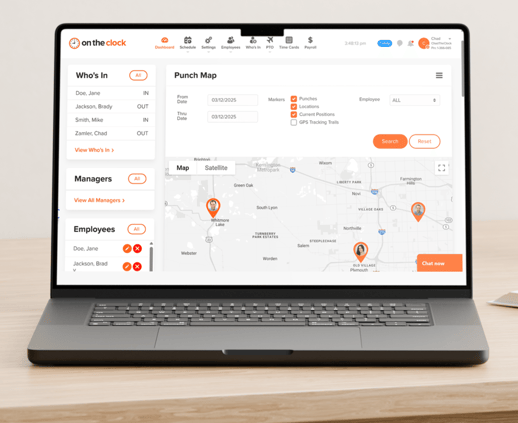 ontheclock dashboard time tracking