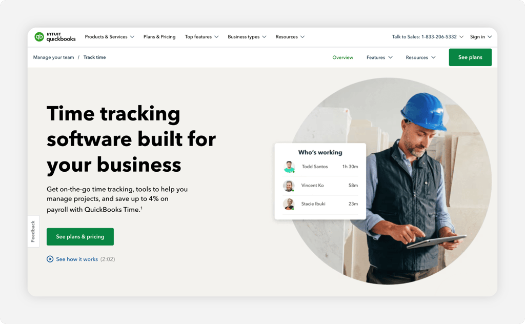 quickbooks-time-homepage-screenshot