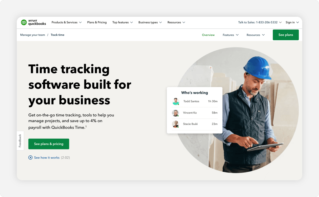 quickbooks-time-homepage-screenshot