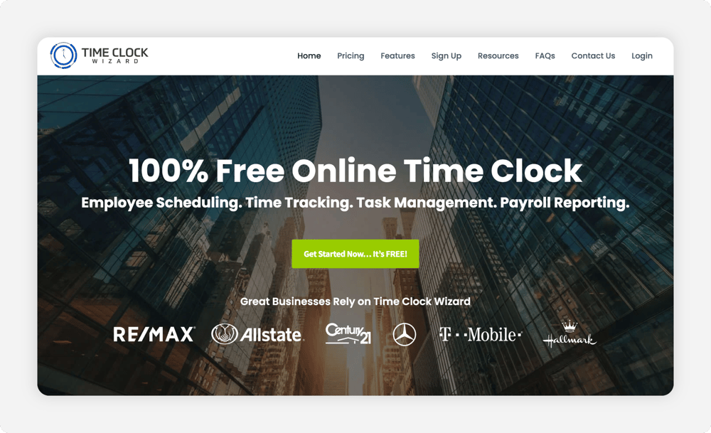 time-clock-wizard-homepage-screenshot