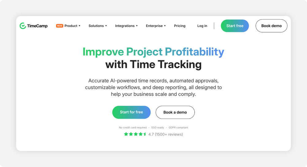 timecamp-homepage-screenshot