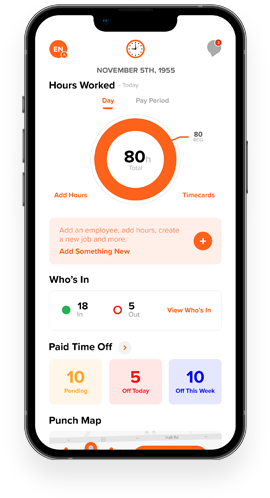 Remote employee time tracking on mobile phone
